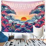 Tapisserie lomohoo croquis abstrait art noir blanc baiser Maison - Accessoires et Décorations Naty Shop Ocean Wave Orange 150L X 130B Cm