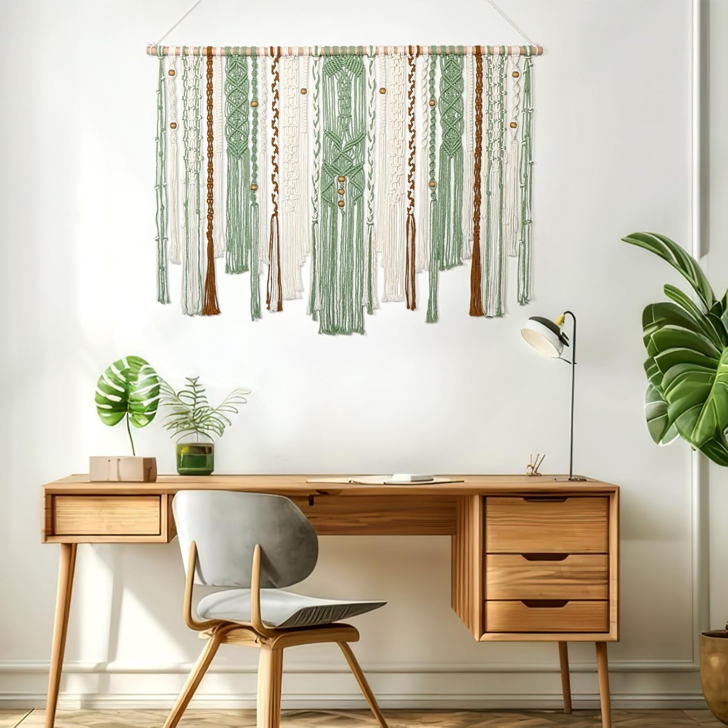 Tapisserie lomohoo grande déco vert esthétique tissée Maison - Accessoires et Décorations Naty Shop