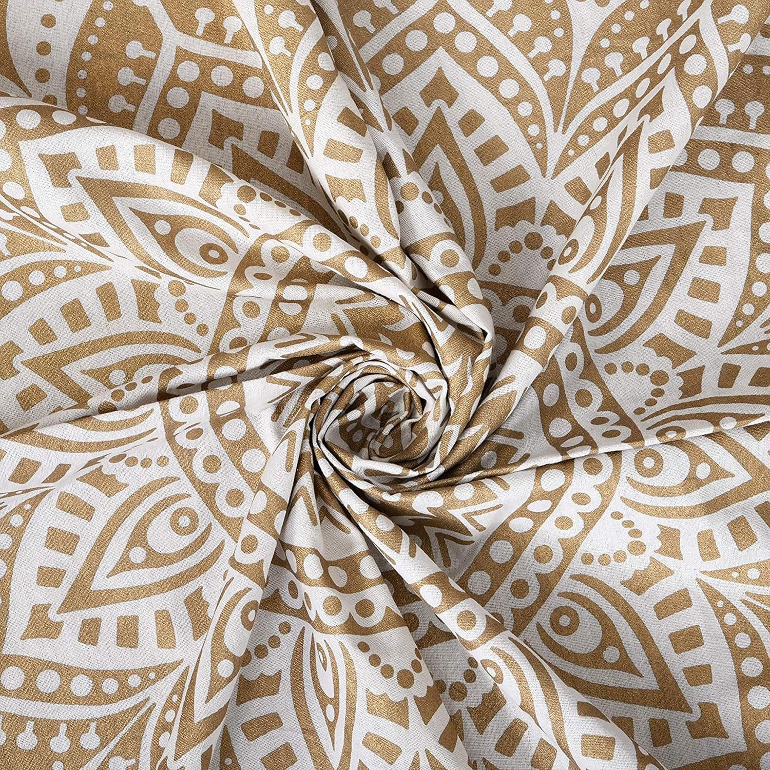 Tapisserie Mandala décoration de chambre esthétique toile blanche dorée Maison - Accessoires et Décorations Naty Shop