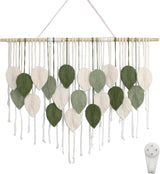 Grande tapisserie d'art tissée à la main à pompon feuille Accueil - Accessoires et Décorations Naty Shop Default Title