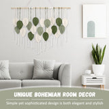 Grande tapisserie d'art tissée à la main en forme de feuille de pompon Accueil - Accessoires et Décorations Naty Shop