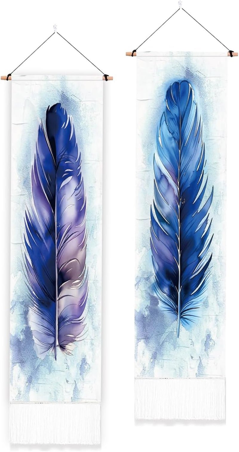 Tapisserie pligreat pack tapis plumes bleu mur vertical Accueil - Accessoires et Décorations Naty Shop Default Title