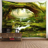 Tapisserie psychédélique forêt lumineuse tapisserie lumière du soleil paysage suspendu Maison - Accessoires et Décorations Naty Shop Multi 200L X 180B Cm