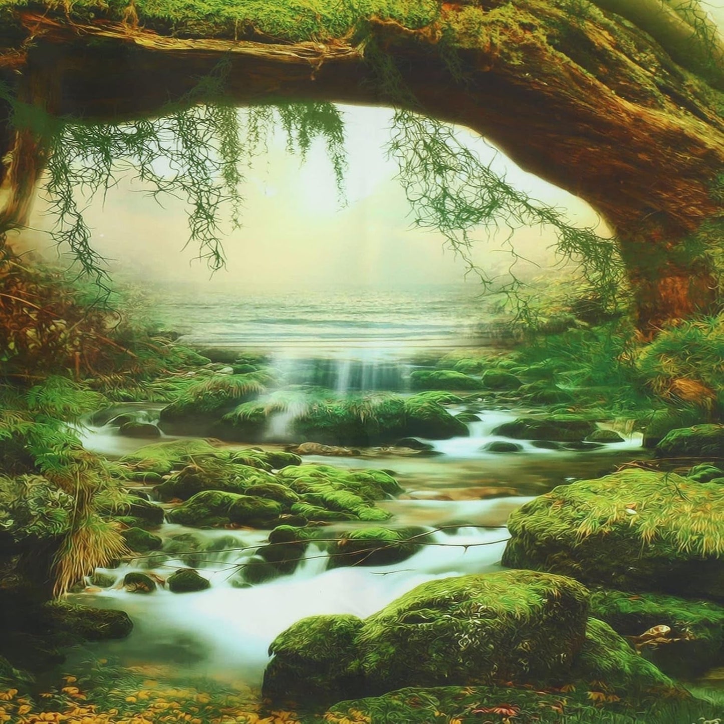 Tapisserie psychédélique forêt lumineuse tapisserie lumière du soleil paysage suspendu Maison - Accessoires et Décorations Naty Shop