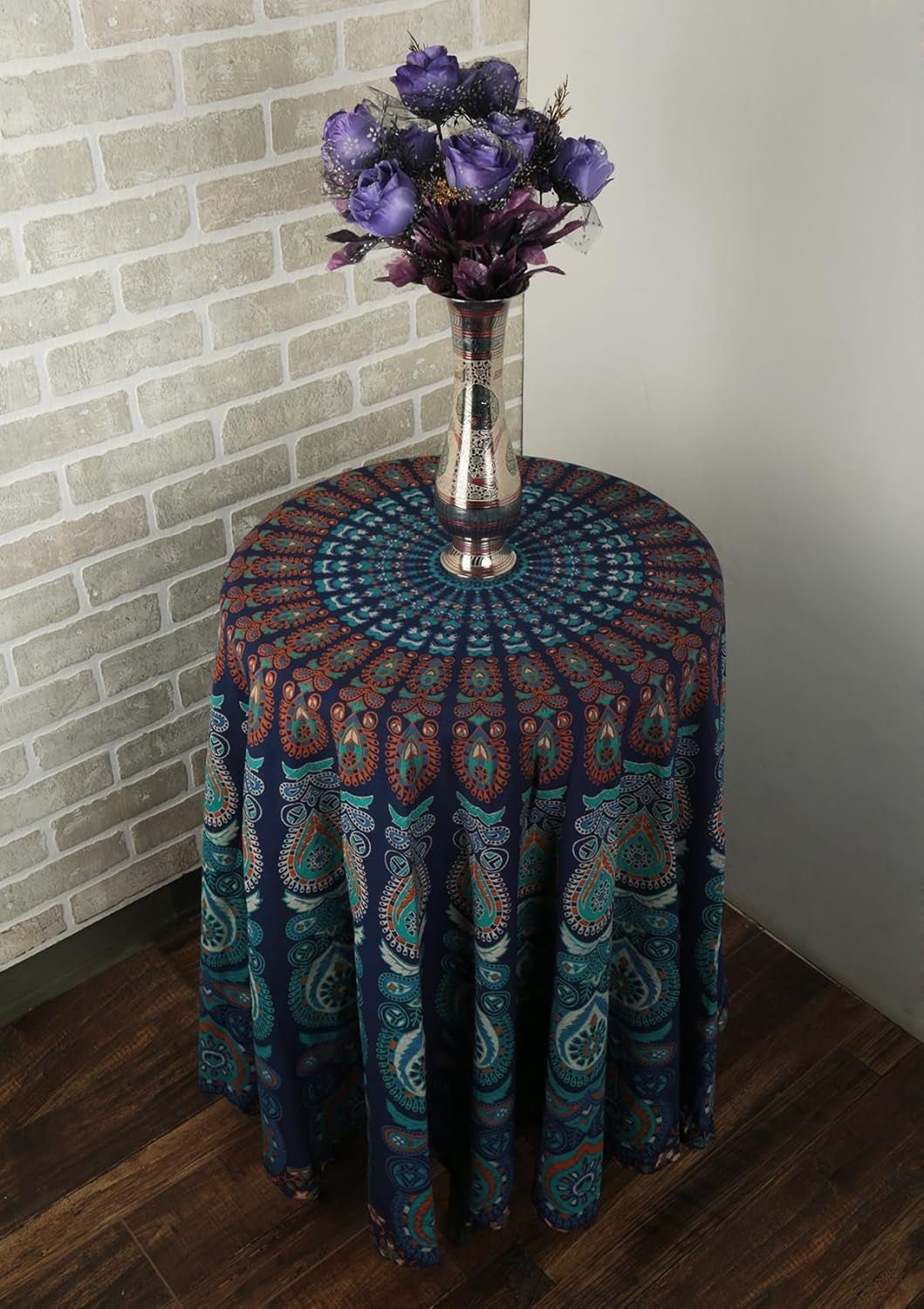 Tapisserie ronde paon mandala centimètres roundie hippie devant Accueil - Accessoires et Décorations Naty Shop