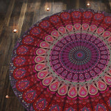 Tapisserie ronde paon mandala centimètres roundie visage hippie Accueil - Accessoires et Décorations Naty Shop Violet rose 183L X 183B Cm