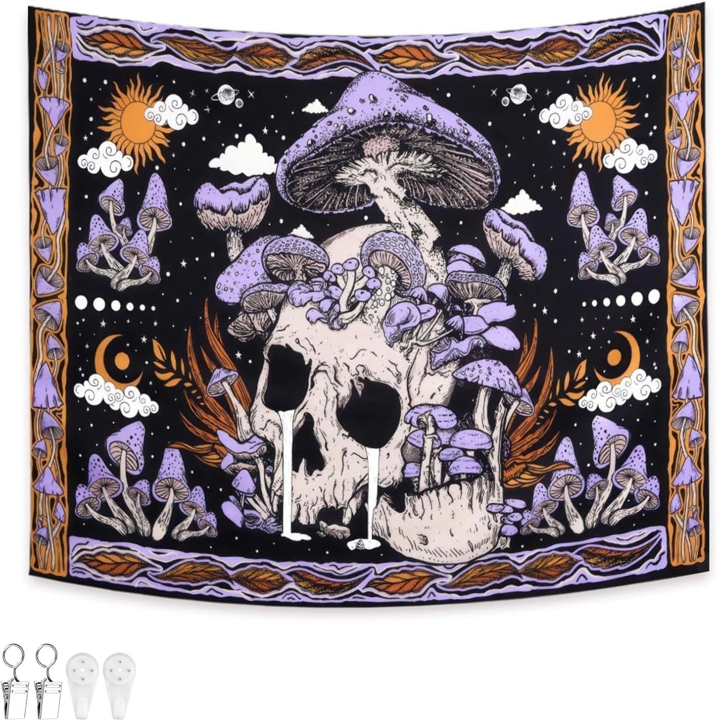 Tapisserie tapisserie papillons verts tissu brossé Accueil - Accessoires et Décoration Naty Shop Crâne violet
