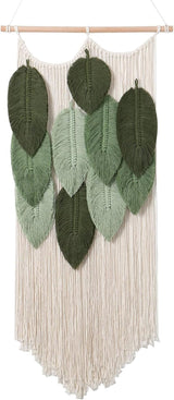 Tapisserie tapisserie tapisserie tissée main feuilles vertes Maison - Accessoires et Décorations Naty Shop Beige