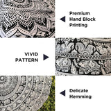 Tapisserie tapisserie mandala gris noir tissu mural Maison - Accessoires et Décorations Naty Shop