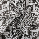 Tapisserie tapisserie mandala gris noir tissu mural Maison - Accessoires et Décorations Naty Shop