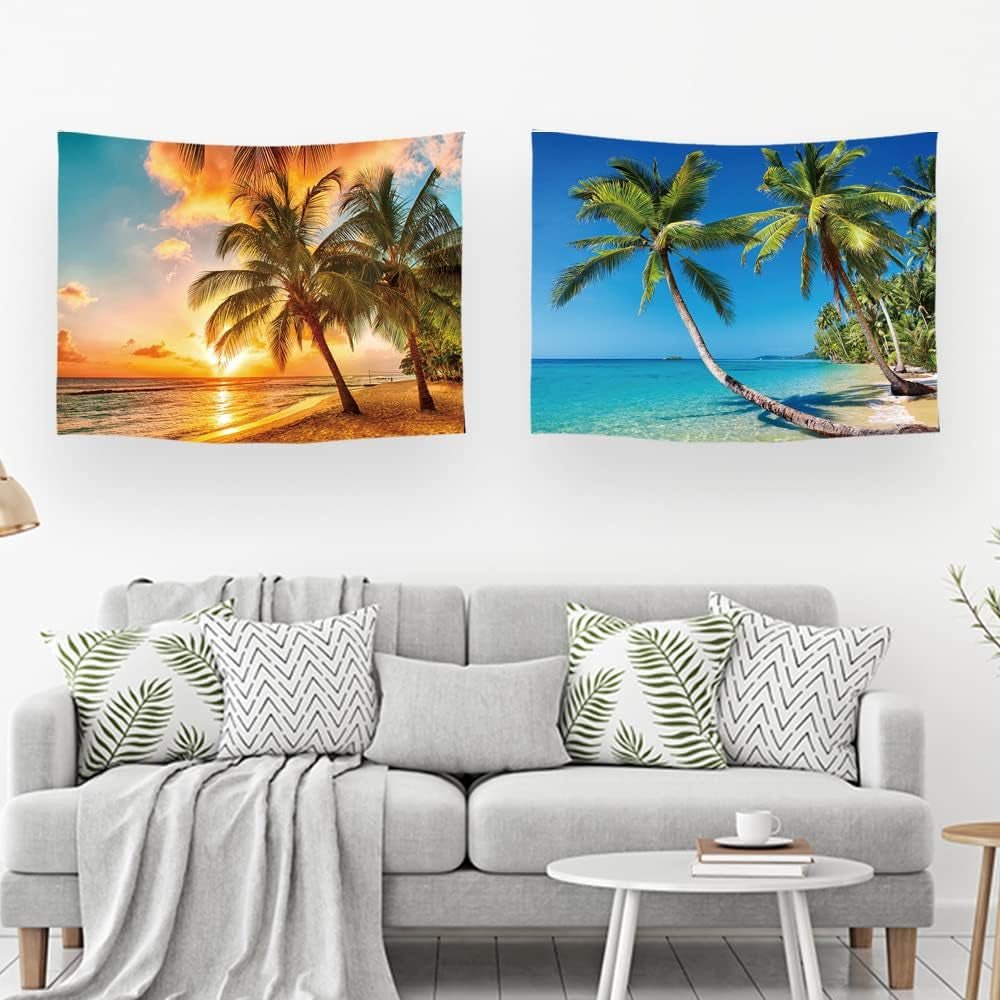 Tapisserie ulticool maison plage mer palmier île Maison - Accessoires et Décorations Naty Shop