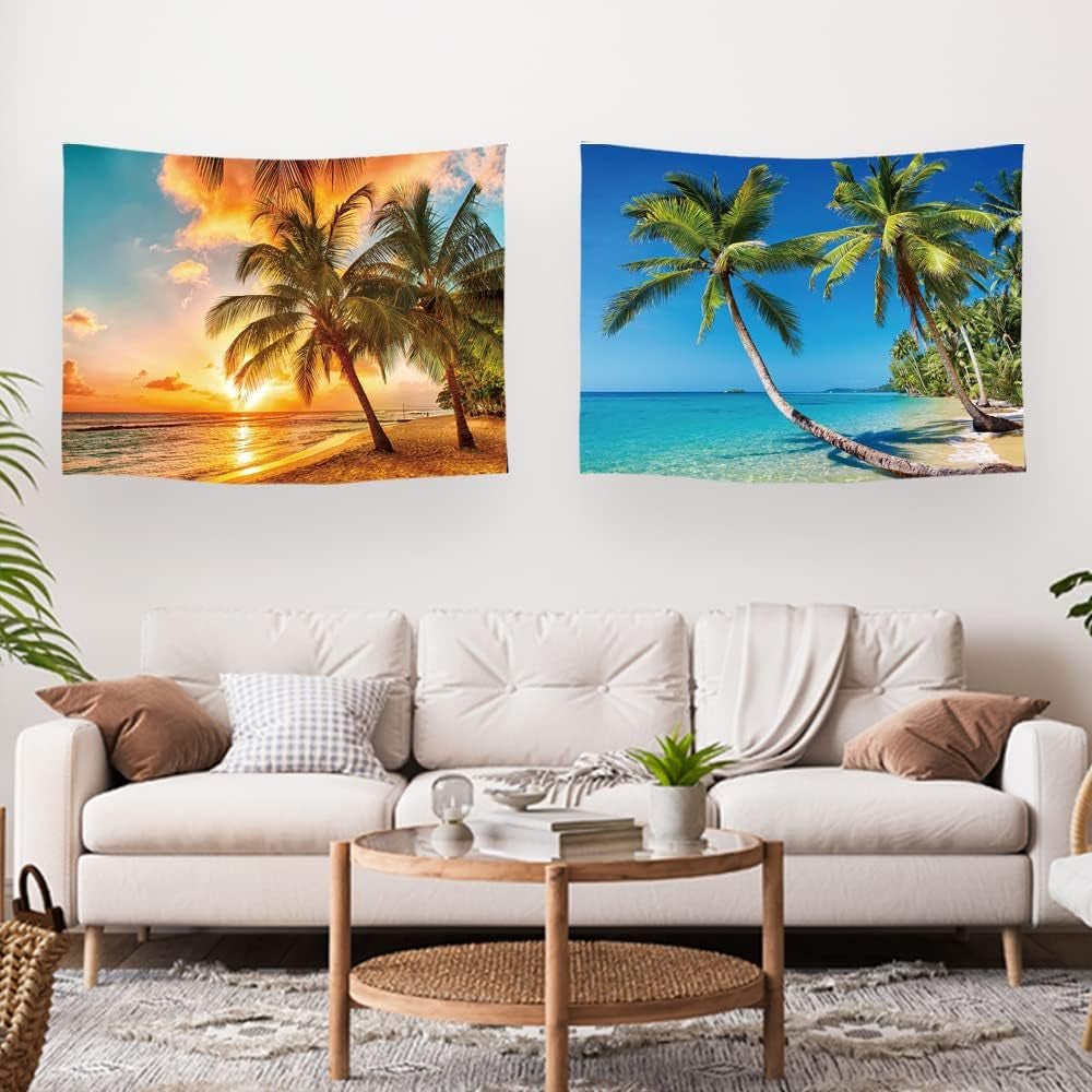 Tapisserie ulticool maison plage mer palmier île Maison - Accessoires et Décorations Naty Shop