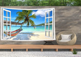 Tapisserie ulticool vue plage mer palmier hamac Accueil - Accessoires et Décoration Naty Shop