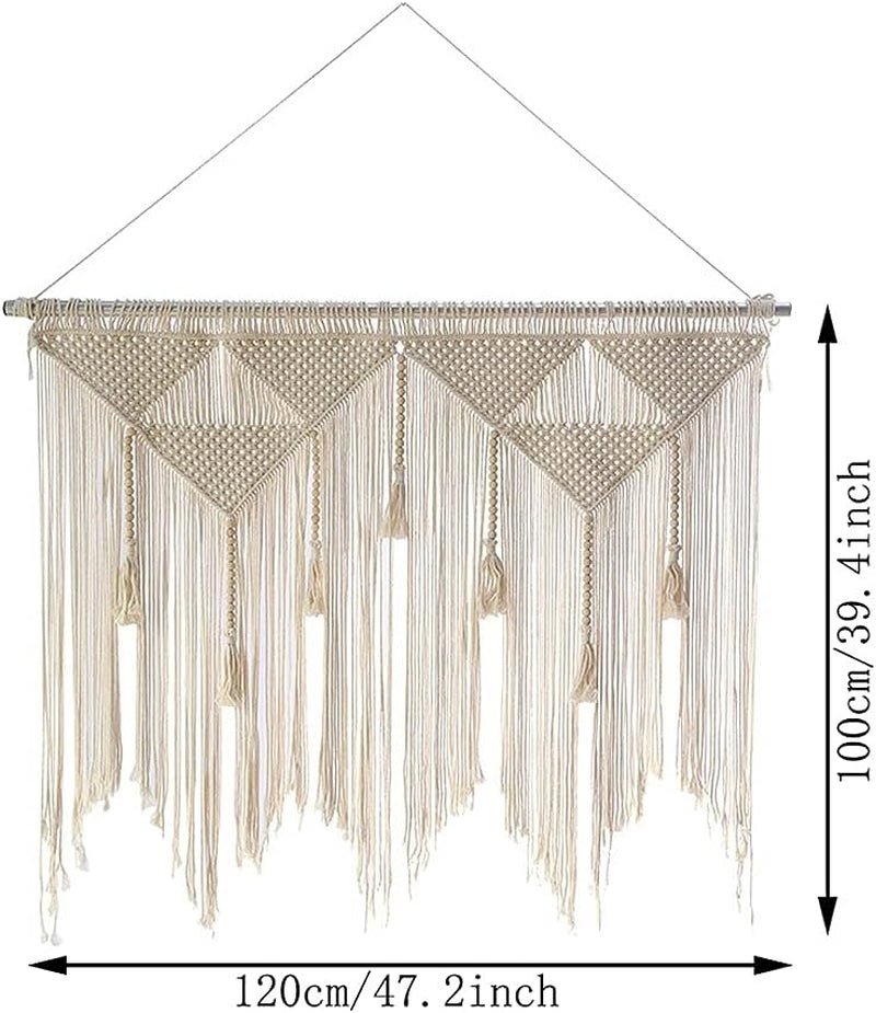 Tapisserie de porte tissée beige pompon chambre balcon Maison - Accessoires et Décoration Naty Shop