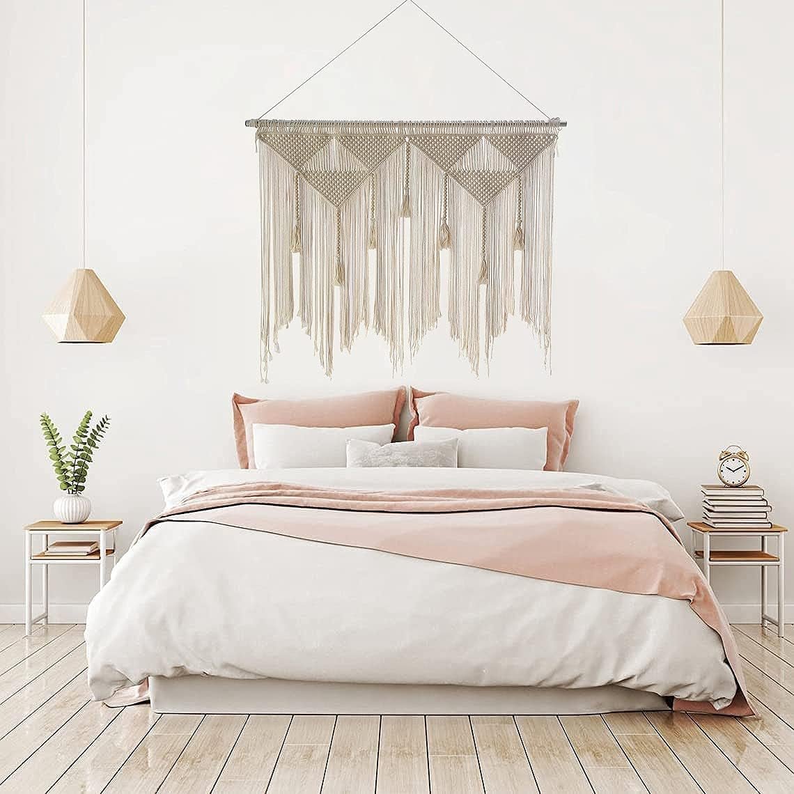 Tapisserie de porte tissée beige pompon chambre balcon Maison - Accessoires et Décoration Naty Shop