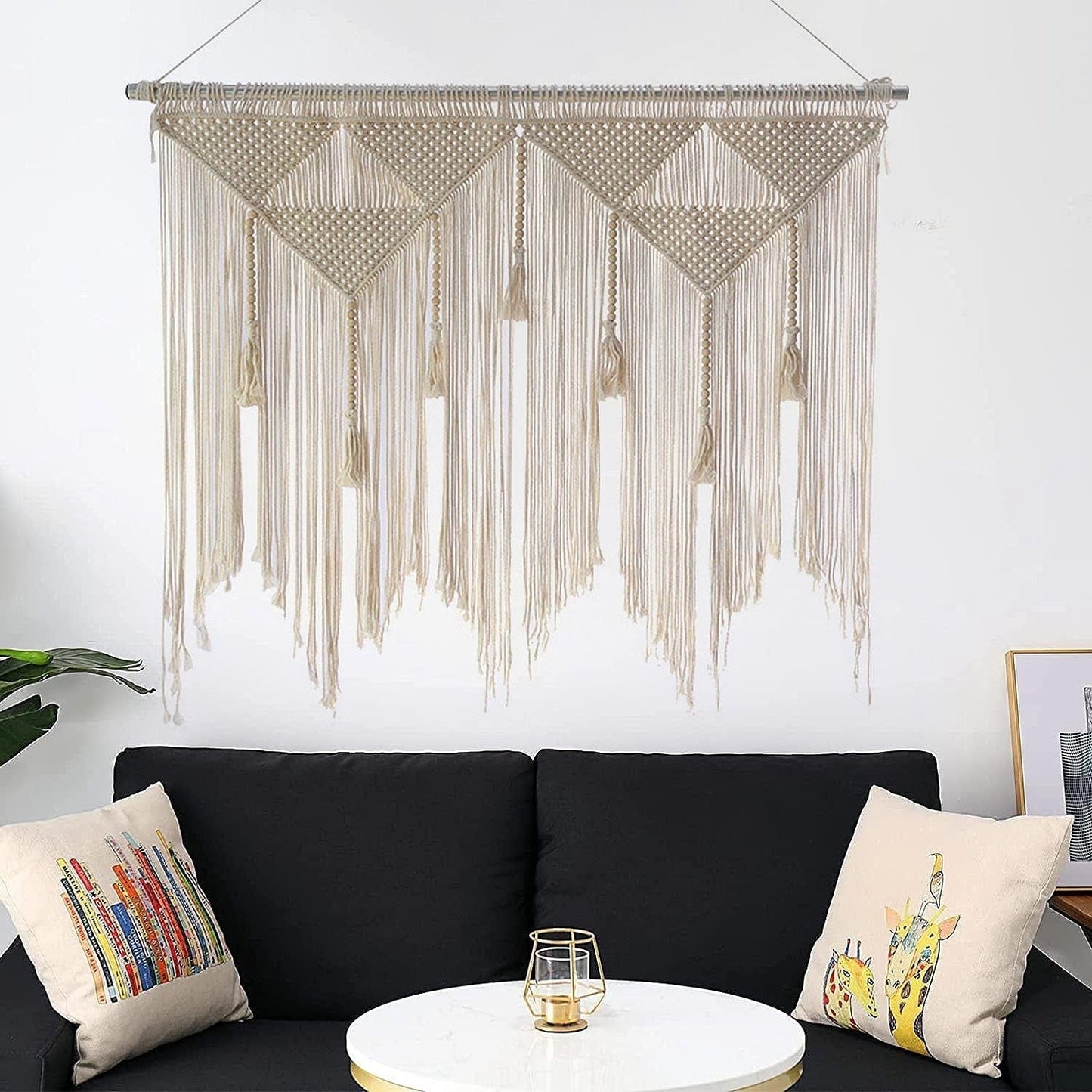 Tapisserie de porte tissée beige gland chambre balcon Maison - Accessoires et Décorations Naty Shop Default Title
