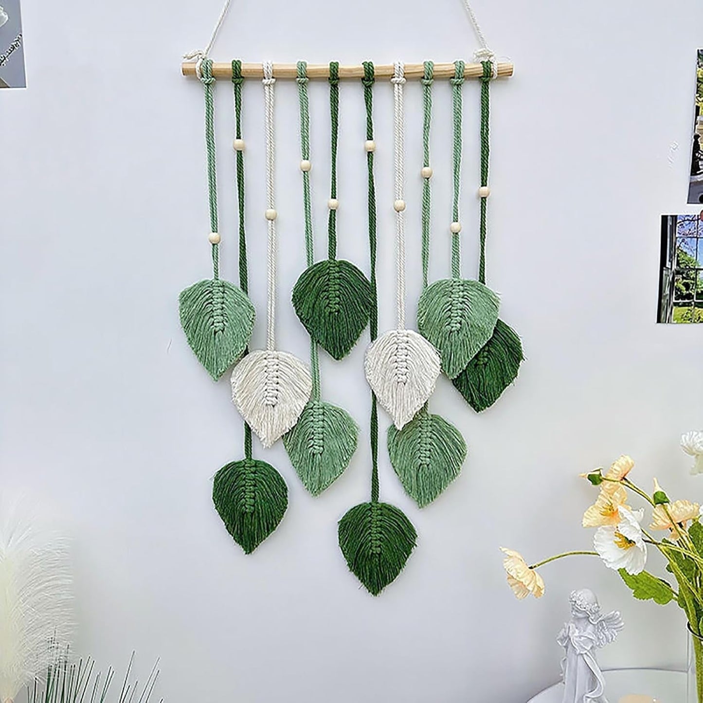 Tapisserie verte naturelle décorant les murs de la chambre Accueil - Accessoires et Décorations Naty Shop Salutations