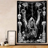 Tapisserie yrendenge crâne humain noir blanc Accueil - Accessoires et Décoration Naty Shop
