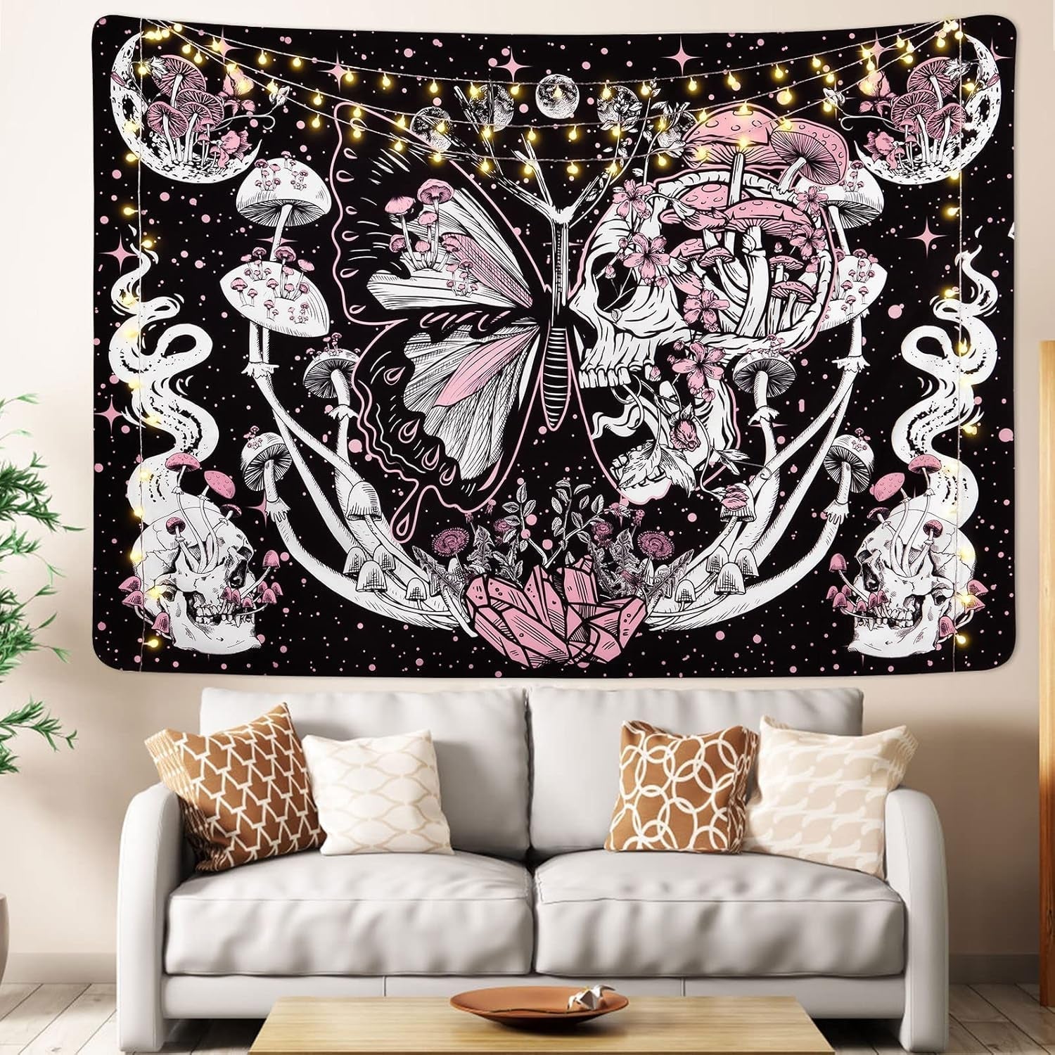 Tapisserie yrendenge papillons squelette champignons maison étoiles lune Casa - Accessoires et Décorations Naty Shop
