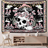 Tapisserie yugarlibi crâne rose champignons squelette Accueil - Accessoires et Décoration Naty Shop