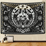 Tapisserie yugarlibi squelette noir serpent papillon toile esthétique Maison - Accessoires et Décorations Naty Shop Noir 150L X 130B Cm