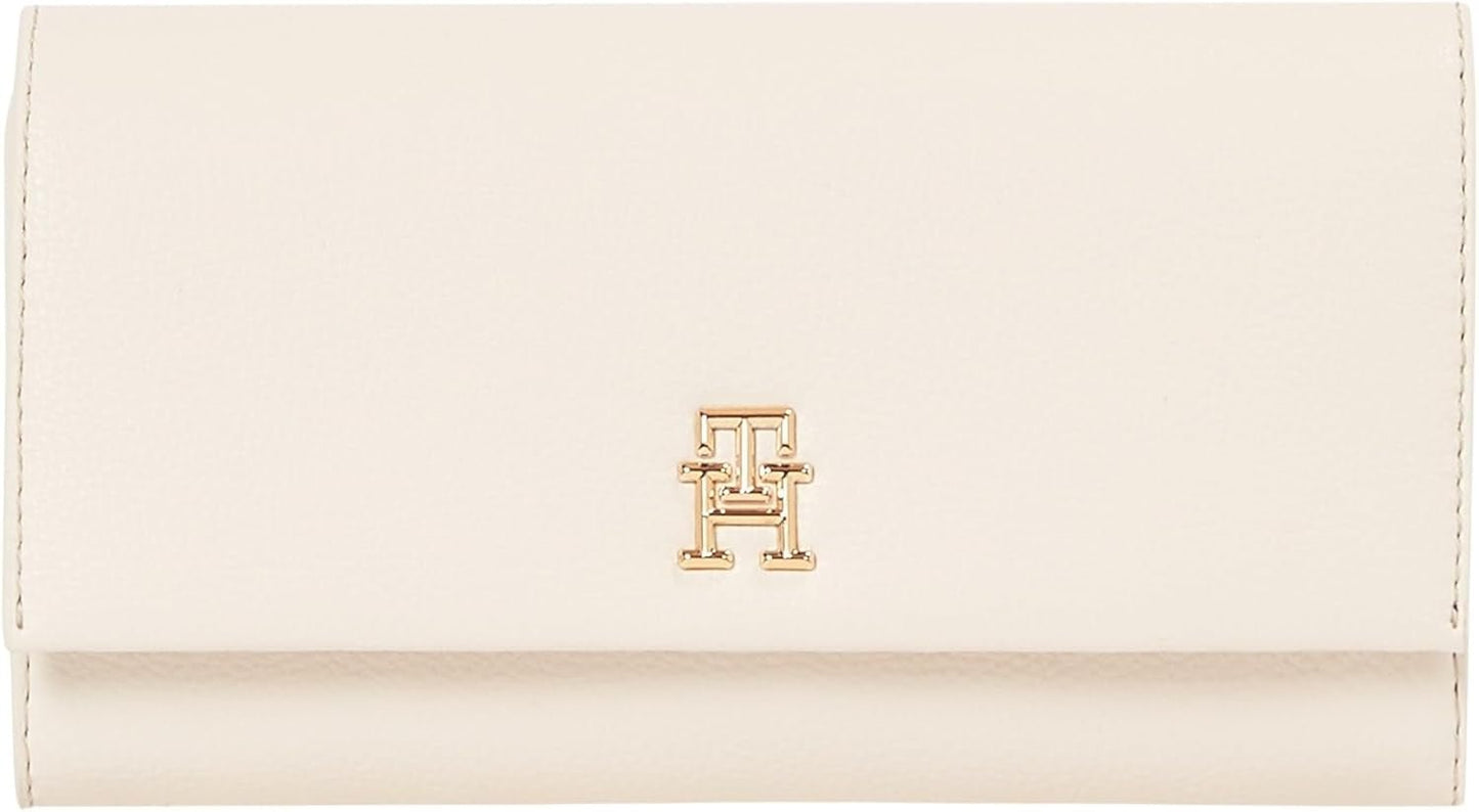 Tommy Hilfiger Aw0aw17267 Femme Portefeuille Femme Naty Shop Beige (Canne à Sucre) Os