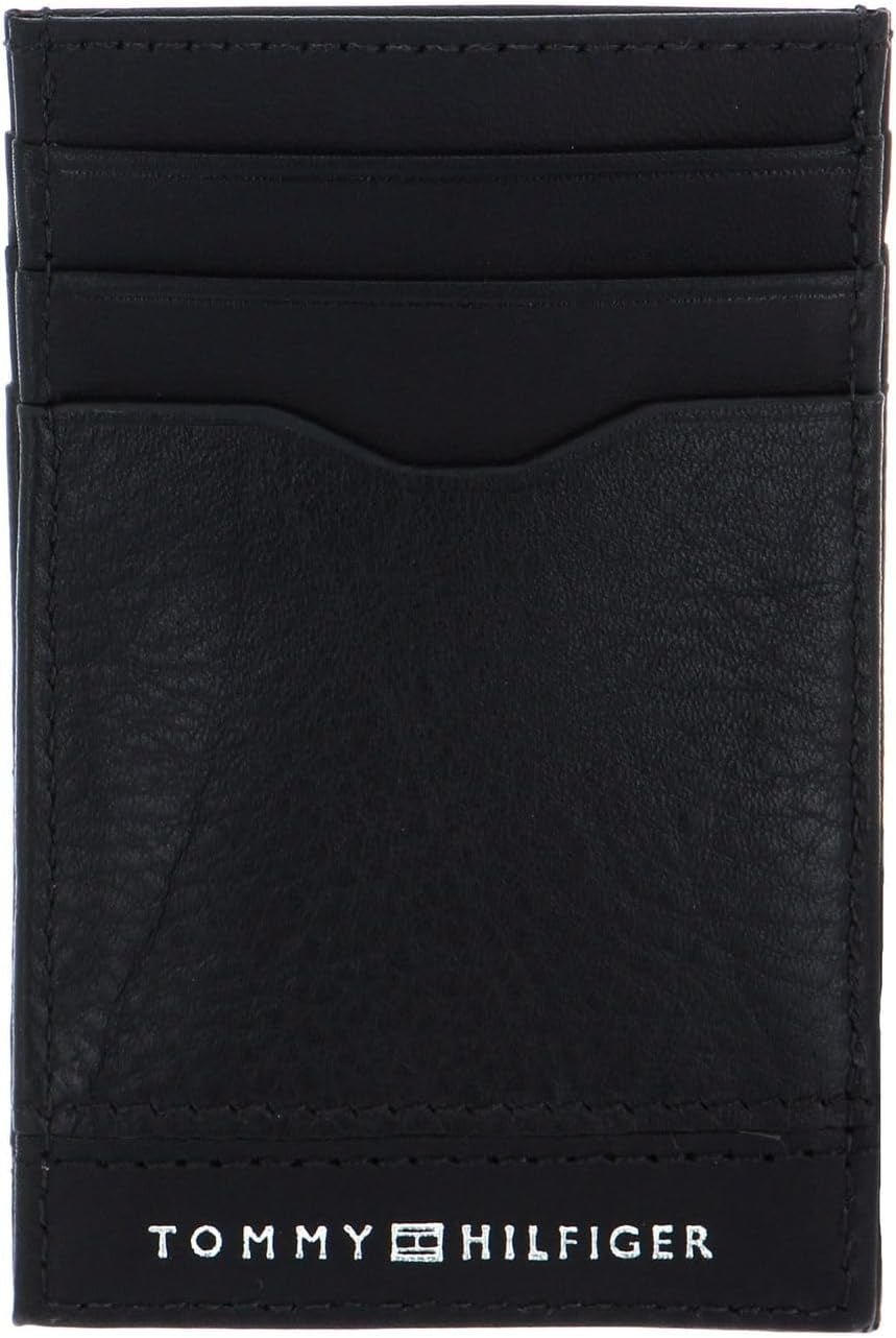 Tommy Hilfiger TH Central Cardholder, Portefeuille à deux volets pour hommes, Noir, Taille unique Portefeuille pour hommes Naty Shop