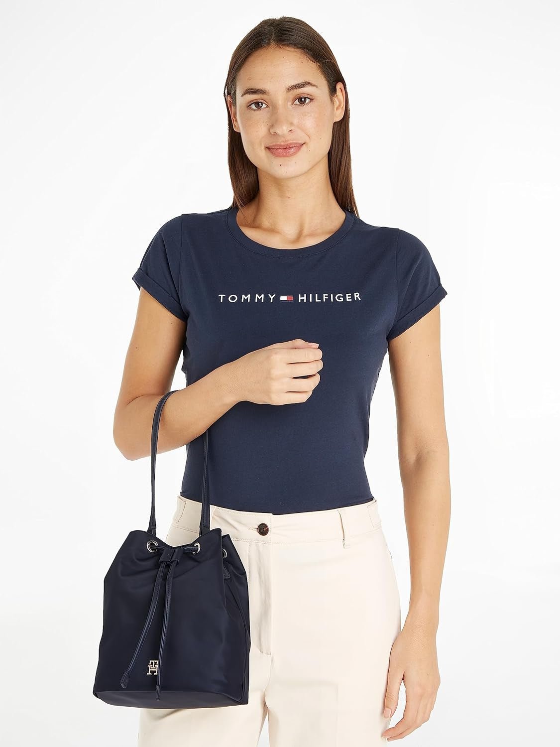 Tommy Hilfiger Poppy Bucket Aw0aw15218, Sacs Femme Taille Unique Naty Shop