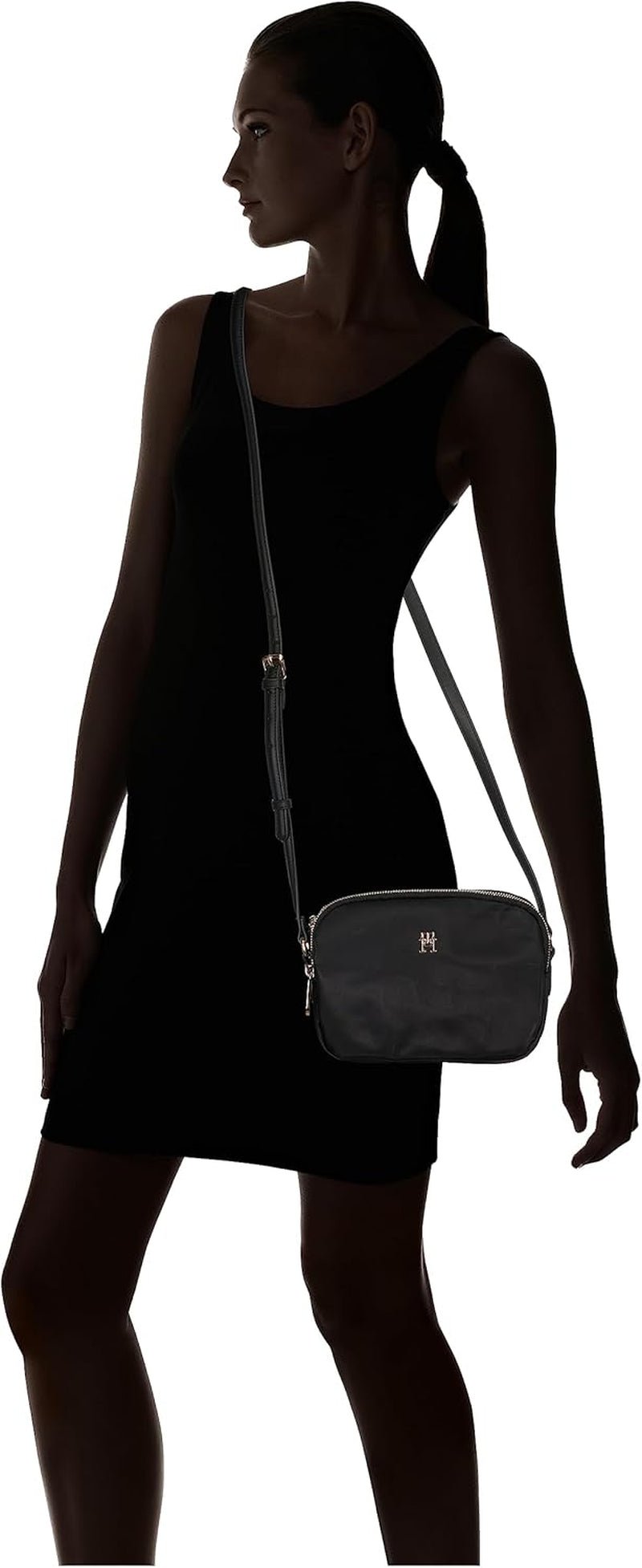 Tommy Hilfiger POPPY TH CROSSOVER Crossovers Femme, Noir (Noir), OS Sacs Femme Naty Shop