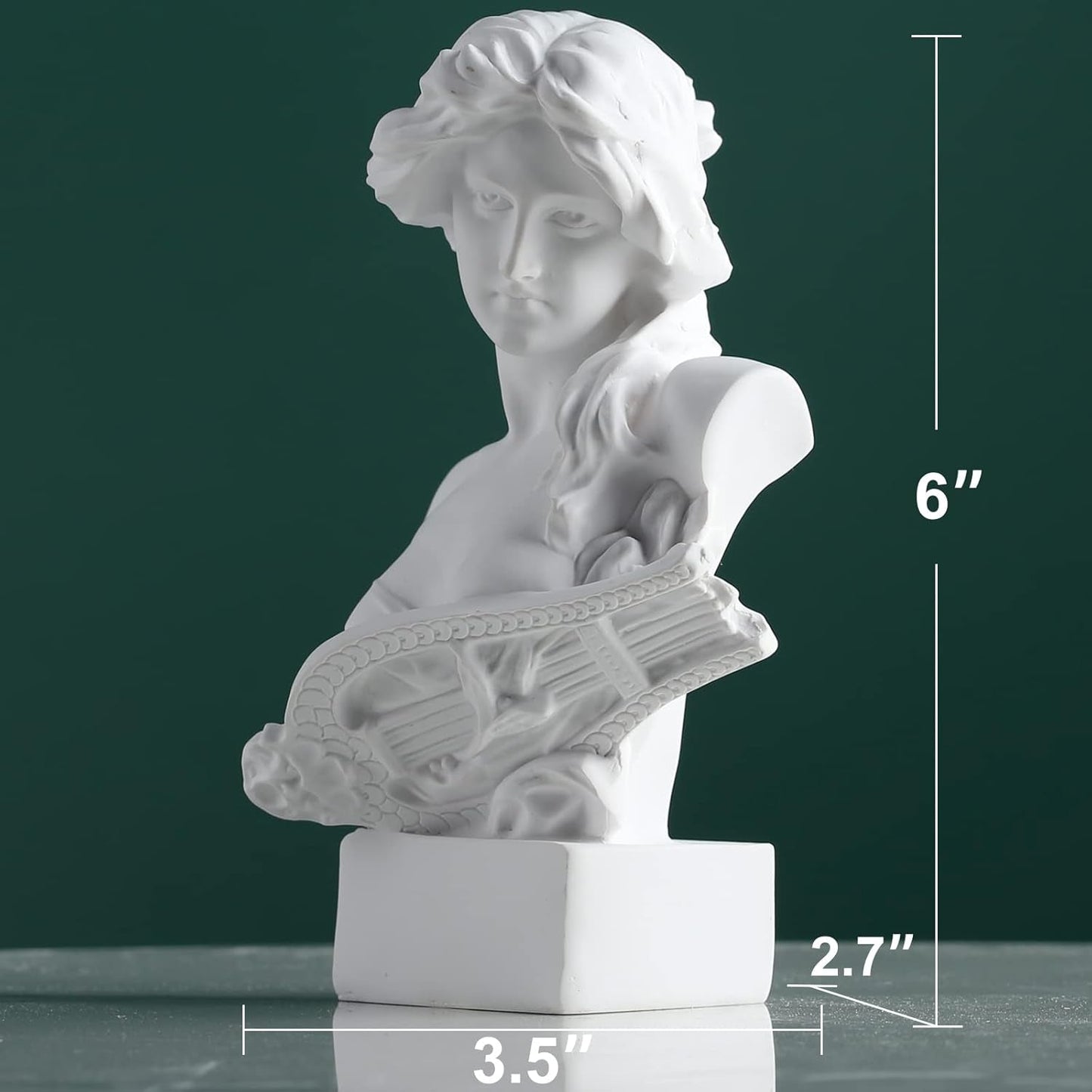 XMGZQ Sculpture de Statue d'Aphrodite Blanche, Statue de Buste de Mythologie Grecque en résine, pour la décoration de Chambre de Coquette, décoration de Chambre d'académie Sombre, étagères, cloison, Statuettes et Sculptures
