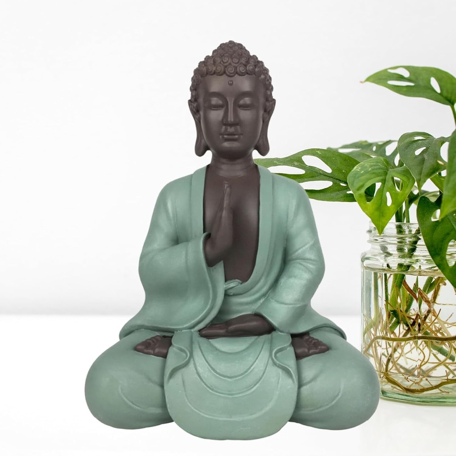 Zen Arôme SBM5 Statue Zen Bodhi, vert/marron, hauteur 20 cm Statuettes et sculptures Naty Shop