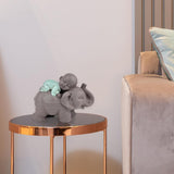 Zen'Light Statue Bouddha Bonze Dormant sur un Éléphant - Ambiance zen dans votre espace sacré - belle figure de bon augure -H 9,5 cm, Marron & Vert Statuettes et sculptures Naty Shop
