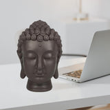 Zen'Light - Statuette tête de Bouddha - Décoration pour le zen, la méditation et le feng shui - Cadeau pour une ambiance relaxante et spirituelle - Statuette de Bouddha - Hauteur : 20 cm - Couleur : vert/marron Statuettes et sculptures Naty Shop