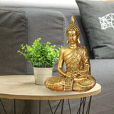 Zen'Light - Statuette tête de Bouddha Sanci - Décoration pour le zen, la méditation et le feng shui - Cadeau pour une ambiance relaxante et spirituelle - Statue de Bouddha - Hauteur : 18 cm - Couleur : or Statuettes et sculptures Naty Shop