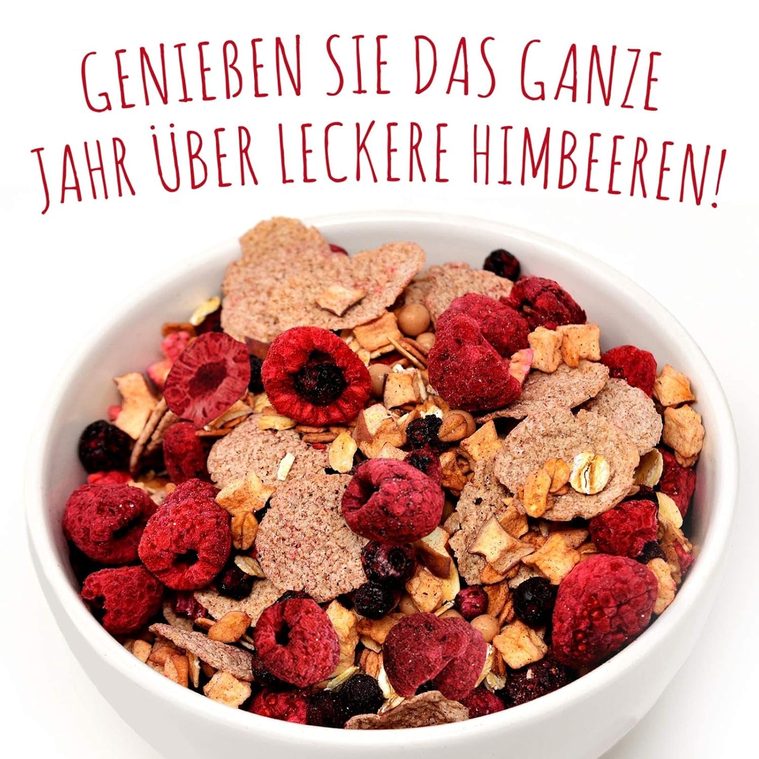 Framboises lyophilisées, SANS produits chinois, 500g de fruits entiers lyophilisés, sans additifs, fruités, fabriqués en Allemagne Produits déshydratés Naty Shop